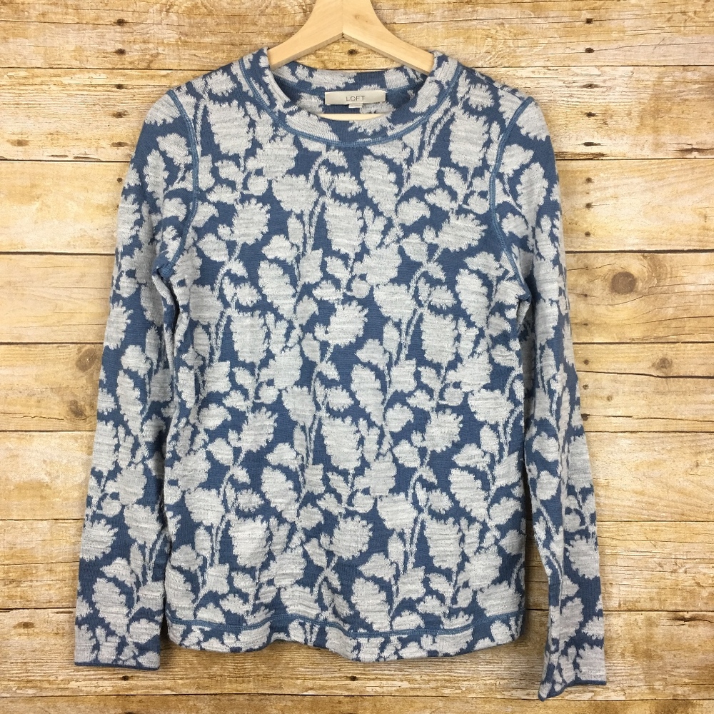 🌻 LOFT Floral Long Sleeve Sweater Sz Medium